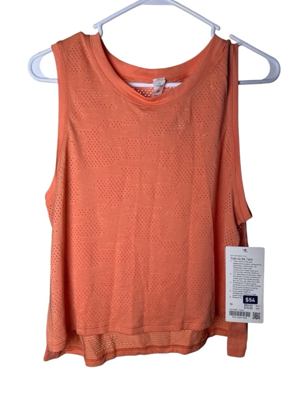 Lululemon Train To Be Tank NWT Size 10 DCGA Orange